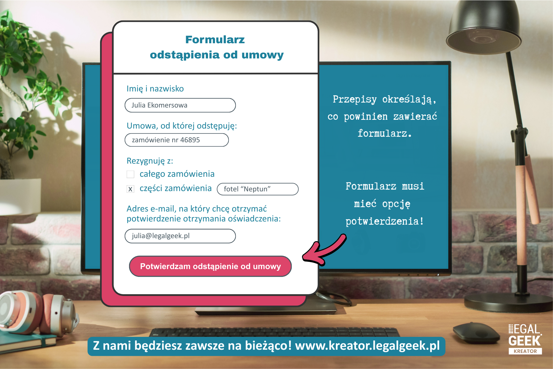 przykład formularza odstąpienia od umowy w ramach funkcji odstąpienia od umowy
